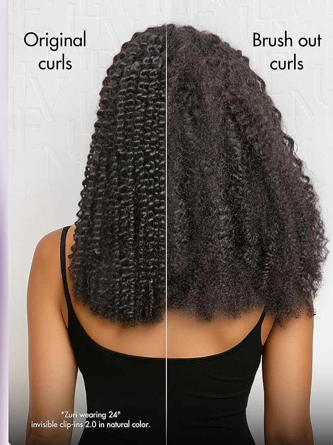 LUVME Invisible Clip ins Hair Extensions Deep Kinky Curly Real Human Hair Remy Hair Clip ins for Women, Natural Human Hair 14 inch 2 Pack 220g 12Pcs, Natural Black