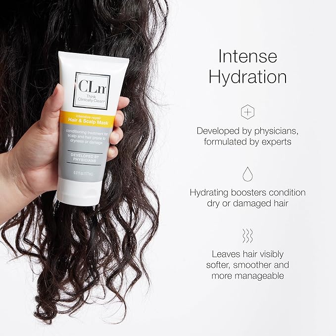 CLn® Hair & Scalp Mask Conditioner - Deep Conditioner for Hair & Scalp Prone to Dryness & Damage, Paraben-Free & Dye-Free, Scented by Eucalyptus, 6 fl. oz.
