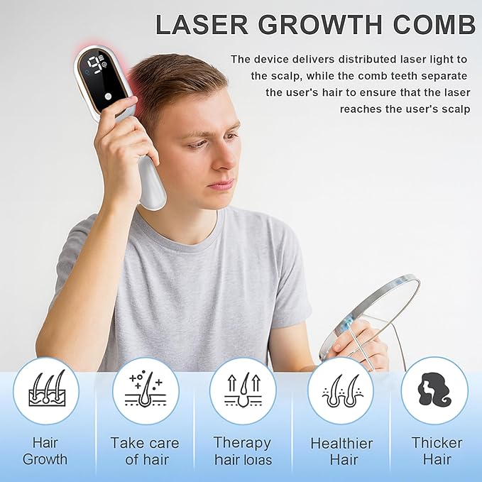 Red Light Therapy Hair Growth Brush, Electric Scalp Care Comb for Men and Women, Hair Wellness Treatment