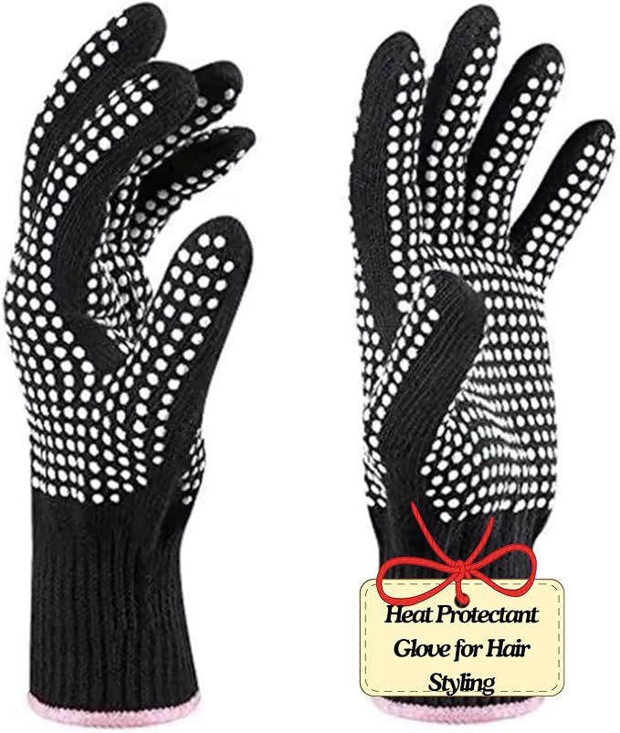 Heat‑Resistant Gloves–Silicone‑Grip Protection for Hair Styling, Curling & Flat Iron, Heat Press, Sublimation–Universal Fit