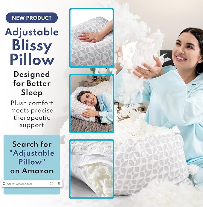 Blissy Silk Pillowcase - 100% Pure Mulberry Silk - 22 Momme 6A High-Grade Fibers - Silk Pillow Cover for Hair & Skin - Regular, Queen & King (Blissy White, Standard)