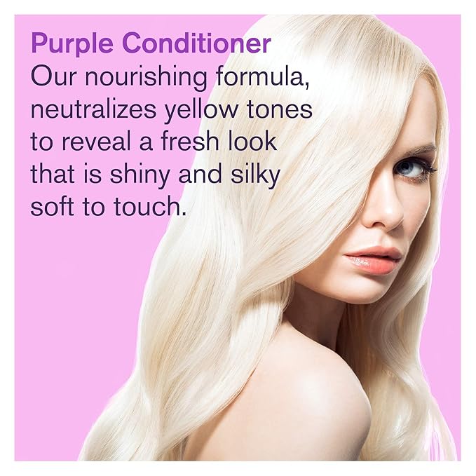 Purple Conditioner for Blonde, Platinum & Gray/Silver Hair. Reduce Brassy Yellow Tones. Toner for Bleached & Highlighted Hair - Moisturises - Cruelty Free, No Parabens or Sulfates - 237 ml