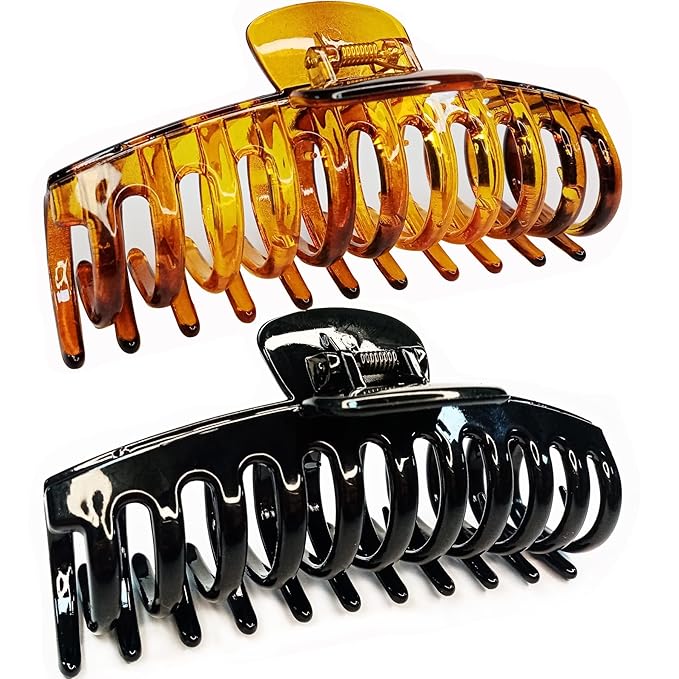 5.5“ Extra Large Hair Clips Long Thick Hair Women’s Jumbo Hair Claw Clips Huge Black Brown XL Giant Claws Strong Basic Gripper