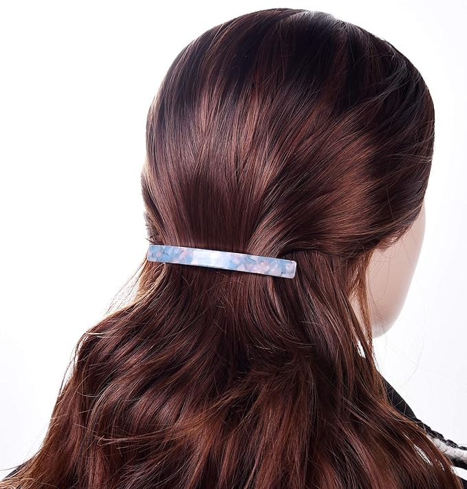 Fsmiling Hair Barrettes for Women French Hair Barrette Clip Large Acetate Hair Clips Barrette No Slip Hair Accessories 4-Pack