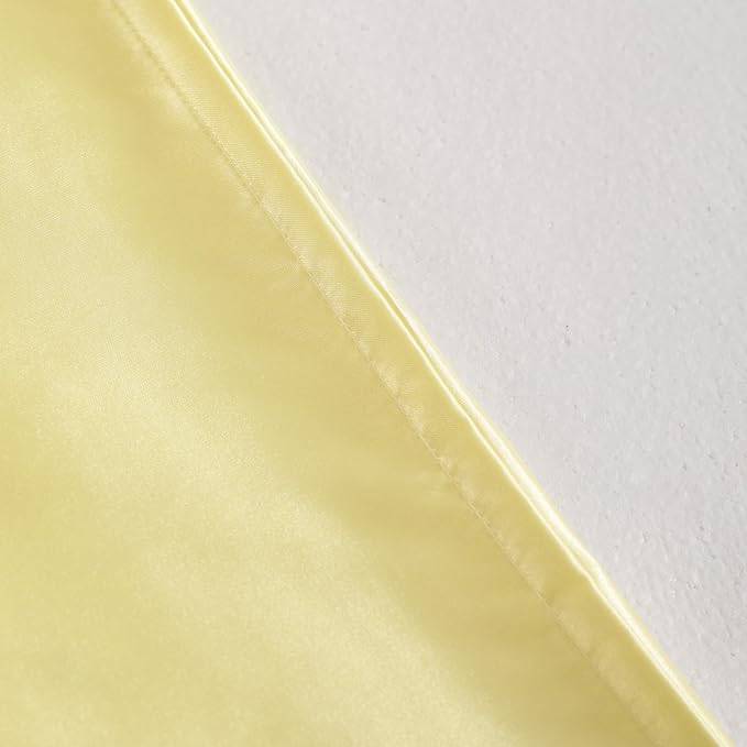 NTBAY 12 Pack Satin Standard Pillowcases for Hair and Skin, Luxurious and Silky Pillow Cases with Envelope Closure, 20 x 26 Inches, Light Yellow