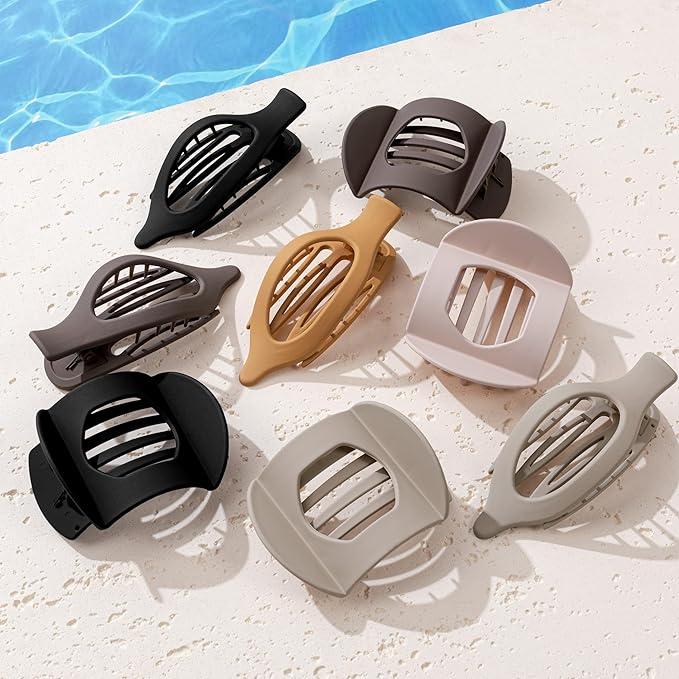 8 PCS Flat Hair Clips for Women French Matte Flat Claw Clips for Thick & Thin Hair No-Slip Hair Barrettes, Strong Hold Styling Accessories