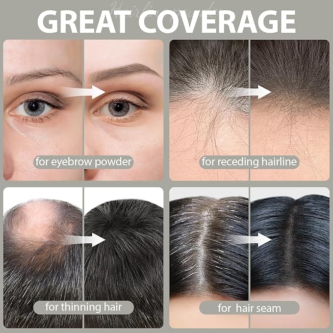 2 Pack Hairline Powder for Women and Men, Used to Root Touch Up Hair Color, Thinning and Gray Hair Coverage and Bald Spots Coverage, Light Gray