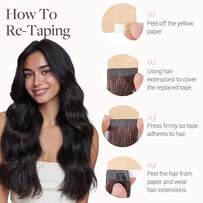 GOO GOO Tape in Hair Extensions Human Hair, 2 Dark Brown, 10inch 30g 20pcs, Skin Weft Seamless Invisible, Silky Straight with Thick Ends, Remy Human Hair