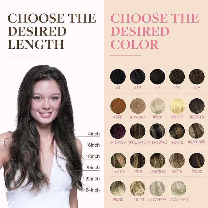 GOO GOO Tape in Hair Extensions Human Hair, 1C Mocha Brown, 22inch 100g 40pcs, Skin Weft Seamless Invisible, Silky Straight with Thick Ends, Remy Human Hair