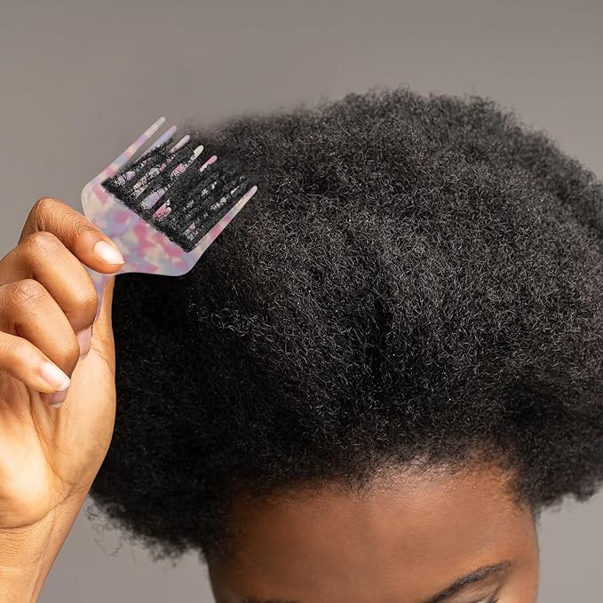 VOCOSTE Hair Picks for Curly Hair, Gentle Detangling Wide Tooth Comb, Afro Pick, Hair Pick Comb, Hangable Hair Styling Tool for Hair Care, Purple