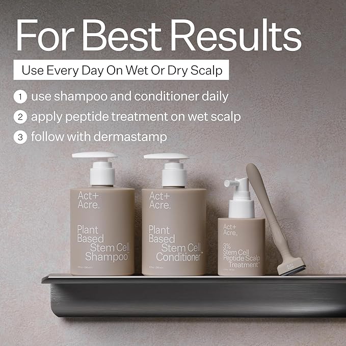 ACT+ ACRE Stem Cell Conditioner | Strengthens Ends, Adds Shine, Hydrates Fine Hair | Apple Stem Cells, Castor Oil, Antioxidants | Lightweight, Vegan, Cold Processed®, Color Safe | 10 Fl Oz