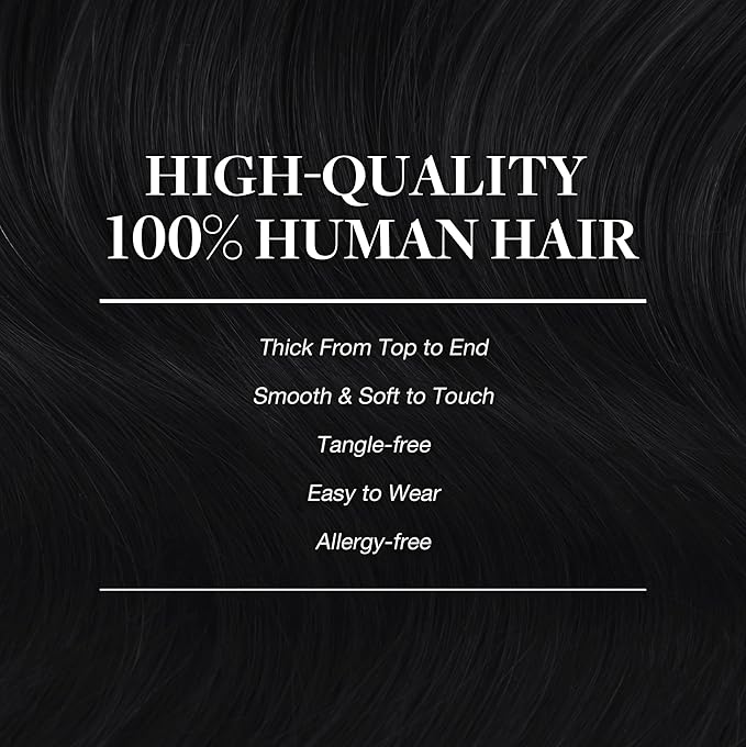GOO GOO Clip in Hair Extensions Real Human Hair, Remy Human Hair Extensions Clip ins for Women, Natural Human Hair, 12inch 85g 7Pcs, 1 Jet black