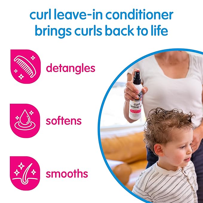 SoCozy Leave In Conditioner Spray (8 Fl Oz, Pack of 2) Detangler for Kids' Curly Hair, Tangle-Free Curls, Gentle & Nourishing with Keratin, Vitamin B5, Olive & Jojoba Oil, Paraben-Free