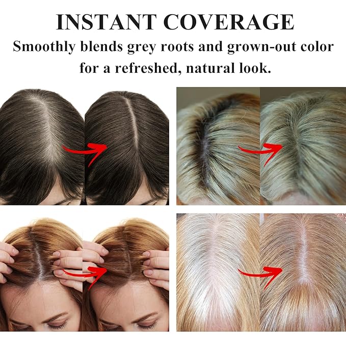 VOLLUCK Root Touch up Powder, Instant Hairline Powder for Thinning Areas and Gray Hair Coverage, Natural and Non-greasy Root Cover up for Women and Men (Dark Blonde, 0.35 Ounce)