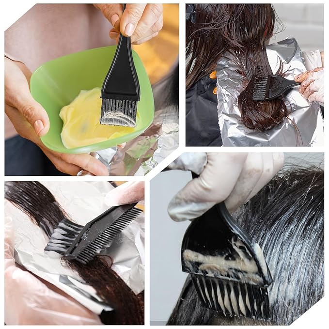 10 Pcs Hair Dye Brush Kit Hair Color Brushes Hairs for Women Men Color Applicator Brushes Combs Professional Colors Brush Sharp Tail Comb Reusable Colors Applicator for Salon Use Home DIY Dyeing