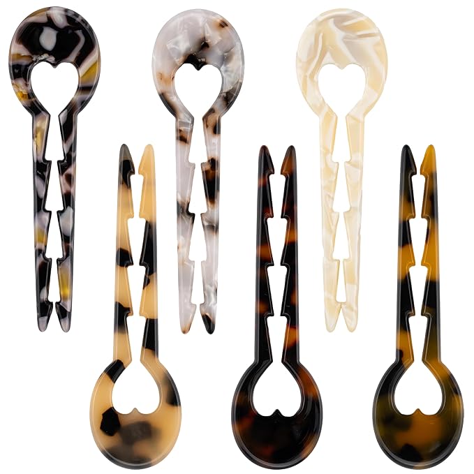 Small Hair Pins, French Hair Sticks for Fine Hair, Dark Tortoise Pattern, Fine Hair Accessories，