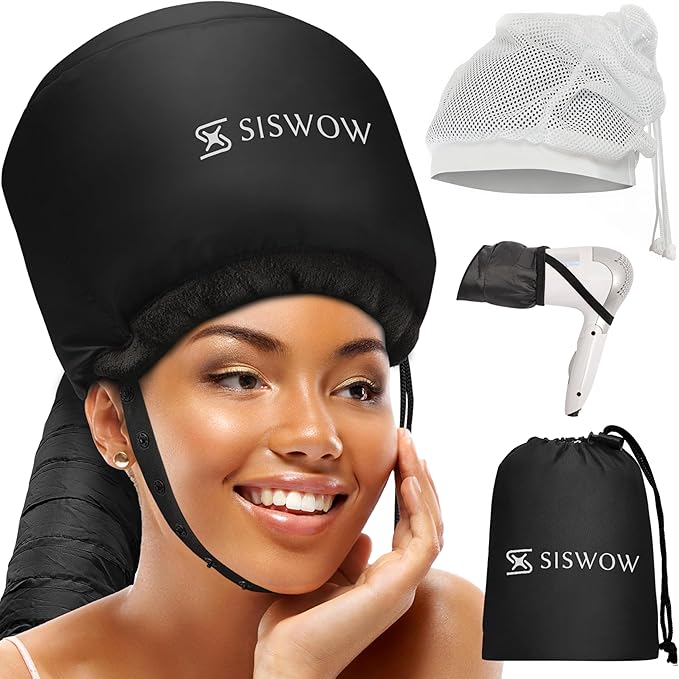 Net Plopping Cap for Drying Curly Hair - Hair Dryer Bonnet Diffuser Cap for Curly, Speeds Up Drying Time, Safety Deep Conditioning at Home - Portable, Adjustable for Natural Curly Hair Women