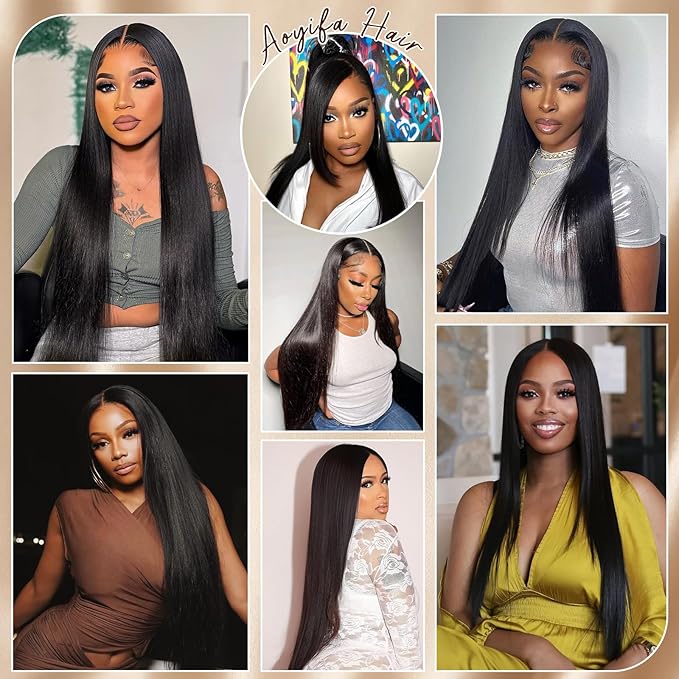 30 Inch 13x6 Lace Front Wigs Human Hair Pre Plucked Real Virgin Human Hair Wig Invisilbe Hairline Tiny Knots 230 Density Straight HD Lace Frontal Wigs 3X Longer Lifespan