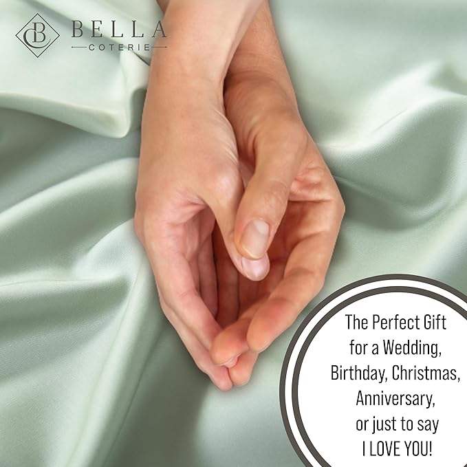 Bella Coterie | Luxury Bamboo Viscose Queen Size Pillowcase Set | 100% Organically Grown | Ultra Soft | Cooling | 2 Pcs [Sea Glass]