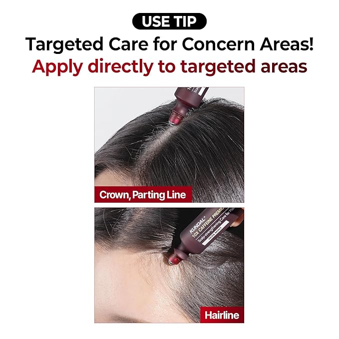 KUNDAL Hair Loss Serum Roll-on 10X Caffeine for Stronger Roots Cooling Menthol & Botanical Hair Regrowth Longevity Korean Scalp Wellness Care For Thinning Hair 0.33 fl oz, Stocking Stuffers