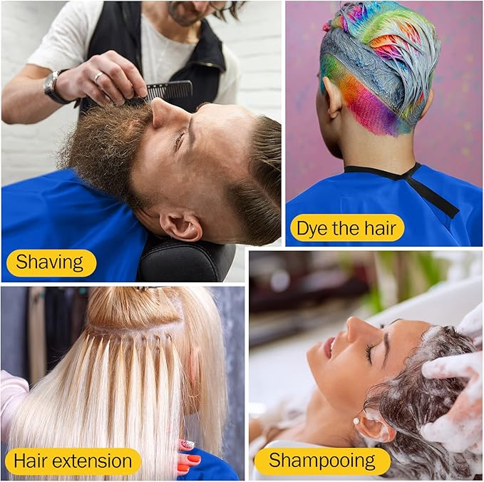 12Pcs Barber Cape 64 x 56'' Large Waterproof Hair Cutting Salon Cape Adjustable Snaps for Hair Dye Salon Stylist Supplies