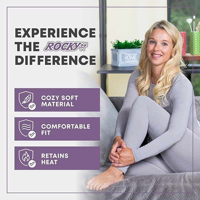Rocky Thermal Underwear Women Long Johns Womens Thermals Top Bottom Set Fleece Lined Under Wear Clothes Base Layer Thermals