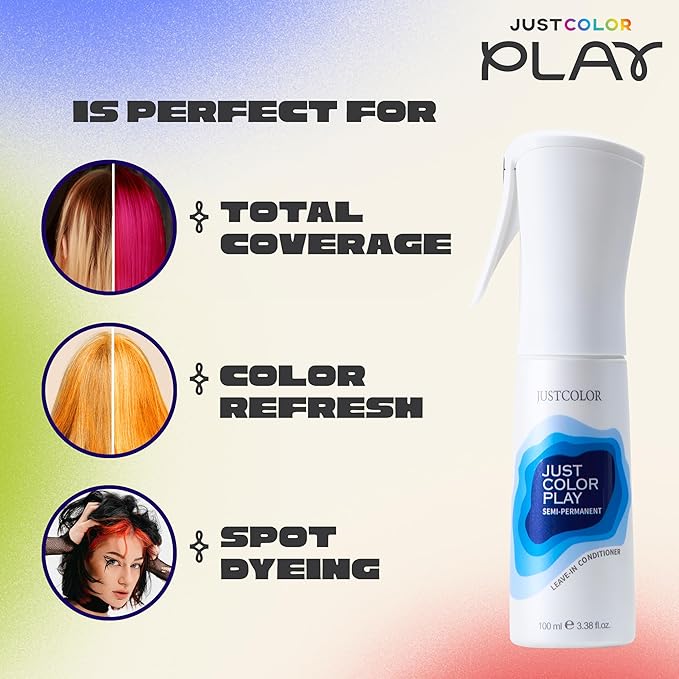 Just Color Semi Permanent Spray Dye | Customizable Shades | Ready in 10 Minutes | No Mess - Sprayable Hair Color | Leave in Conditioner | Lavender Haze Hair Dye Spray | Lasts 8-12 Washes | Pack of 2