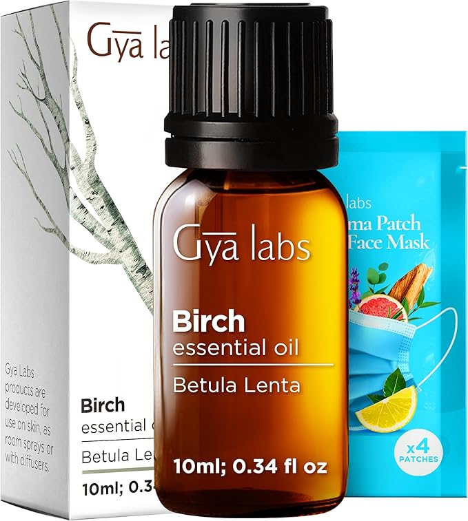 Gya Labs Birch Essential Oil - 0.34 Fl Oz - for Hair, Skin, Diffuser, Aromatherapy & DIY Candle Making Scent