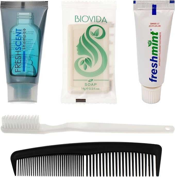 Moda West 24 Kits - Bulk Case of Wholesale Basic Toiletry Kits for Men, Women, Travel, Charity