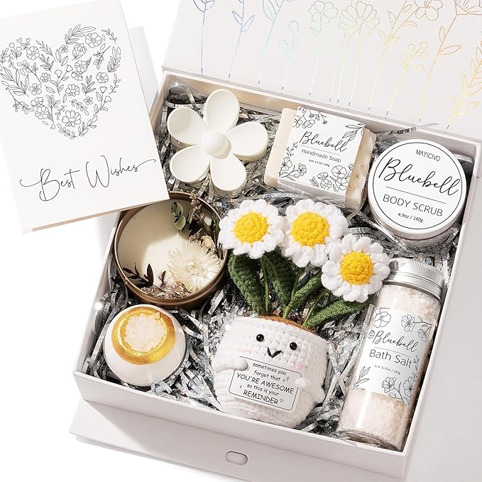Spa Gifts for Women Bath Gift Set, BlueBell Relaxing Spa Gift Baskets Home Bath Set Self Care Kit Care Package Thank You Christmas Birthday Gifts for Women Mom Her Friend Sister Teen Girl Wife Grandma