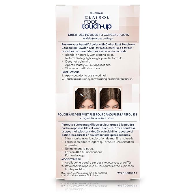 Clairol Root Touch-Up Temporary Concealing Powder, Dark Brown Hair Color, Pack of 1