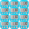 12 Pack Kitchen Timers Loud Ring Digital Timers for Cooking Magnetic Blue