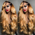 Honey Blonde Lace Front Wigs Human Hair 13x6 Ombre HD Transparent Lace Frontal Wig for Women 12A Body Wave Lace Front Wigs Human Hairs Pre Plucked with Baby Hair