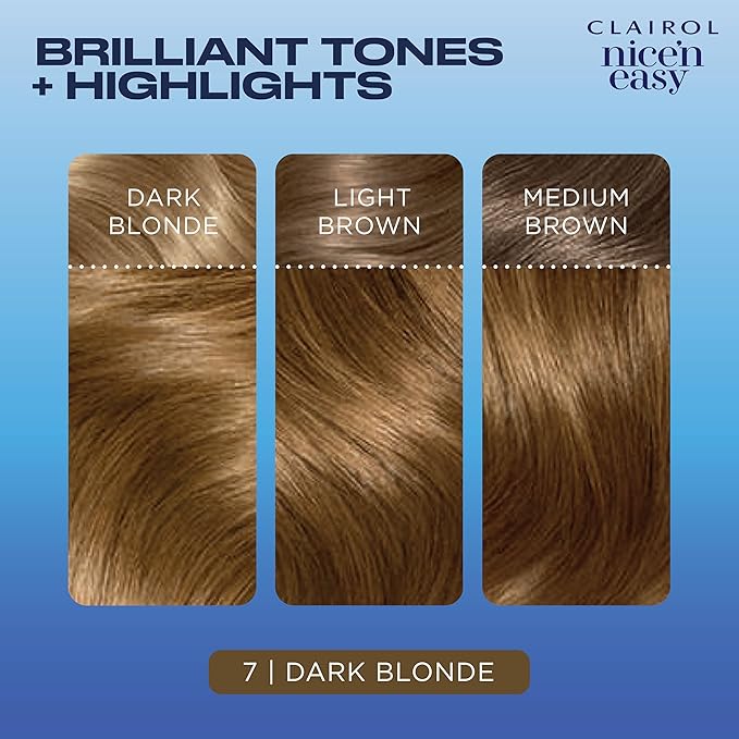Clairol Nice'n Easy Permanent Hair Dye, 7 Dark Blonde Hair Color, Pack of 1