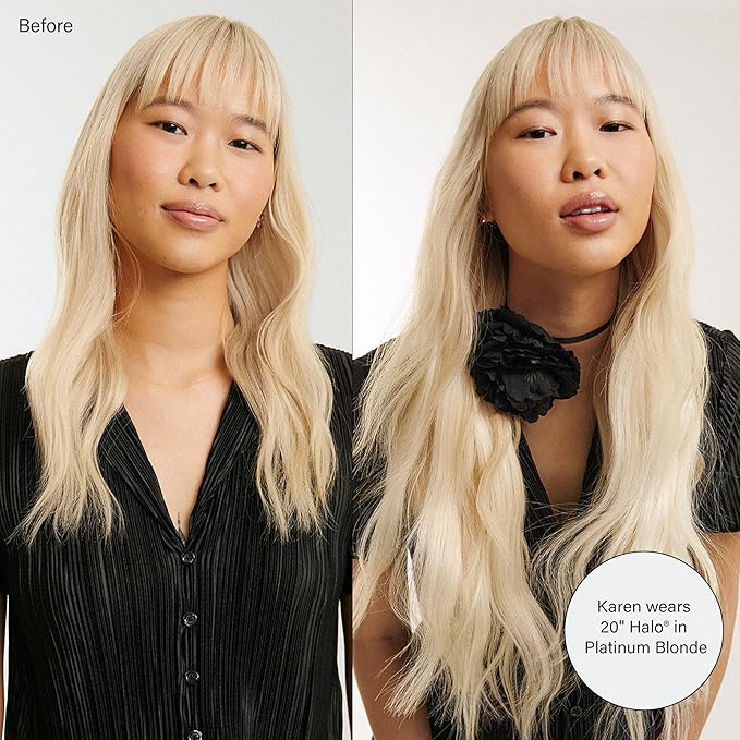 Luxy 100% Remy Human Hair – Halo Clip-In Hair Extensions –Natural Looking Volume & Length - One-Piece - Easy 5-Min Application 140 grams 20" Medium Natural Brown