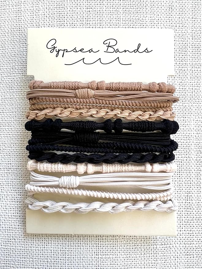 Gypsea Bands Hair Tie Bracelets for Men, Women & Kids - Set of 12 (Tulum)
