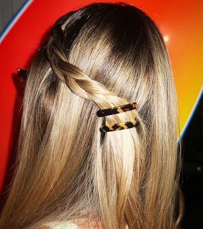 Camila Paris CP2240/2 French Hair Barrettes Clips for Women, Handmade, Girls Side Slide-in Barrette Clip, Hair Accessories for Women. Strong Hold No Slip Grip Fashion Durable Styling, Made in France
