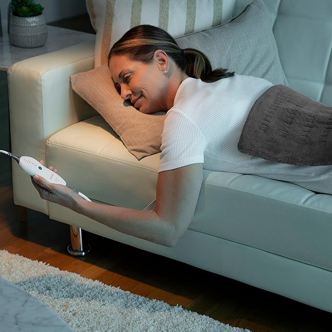 Sunbeam Premium Sunbeam Heating Pad with Compact Storage, Standard Size, Gray
