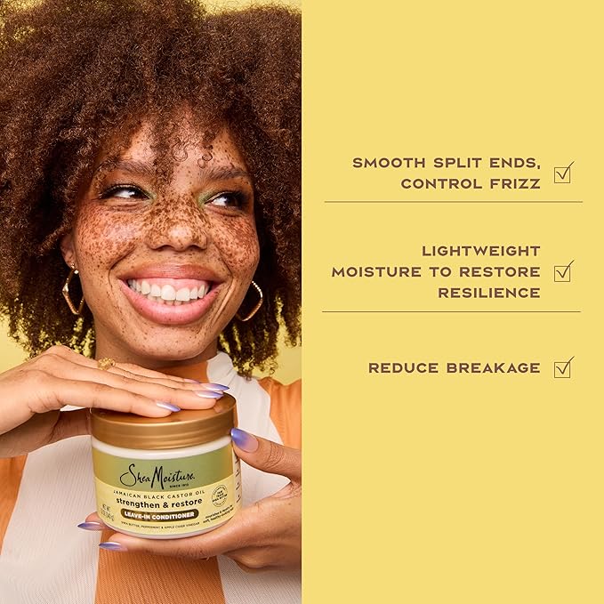 SheaMoisture Jamaican Black Castor Oil, Strengthen & Restore Leave-In Conditioner, 11.5 fl oz (340 ml)