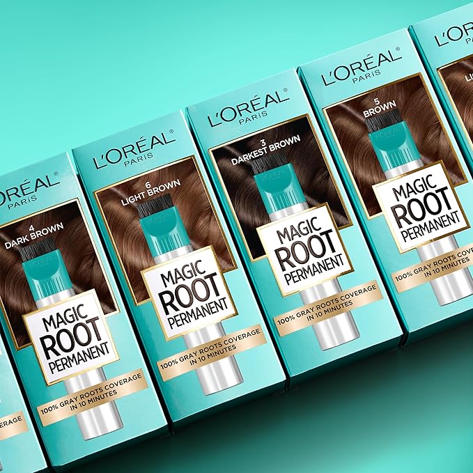 L’Oréal Paris Magic Root Permanent Hair Color, 10 Minute Hair Dye Kit to Rescue Roots with 100% Gray Hair Coverage, 4A Dark Ash Brown, 2 Pack (Packaging May Vary)