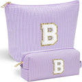 YOOLIFE Bridesmaid Gifts for Women - Cute Purple Makeup Bag for Women Friends | Make Up Cosmetic Travel Toiletry Bag for Bride Maid Matron of Honor Bridal Shower Personalized Bachelorette Gift B