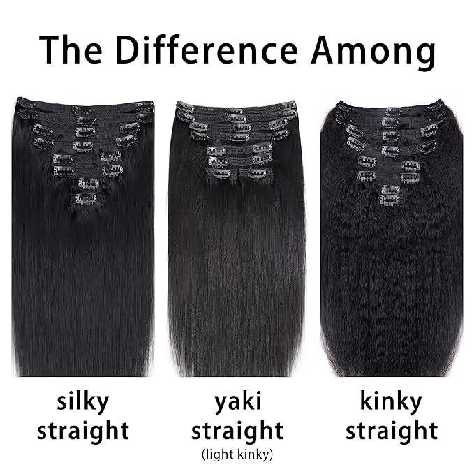 Clip in Hair Extensions Real Human Hair For Women Double Weft Brazilian Virgin Hair Extensions Wear and Go Straight Clip on Hair 8pcs With 18 Clips 120g(20inch,#1B)