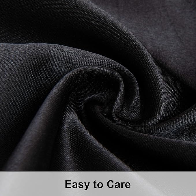 NTBAY 2 Pack Satin Standard Pillowcases for Hair and Skin, Luxurious and Silky Pillow Cases with Envelope Closure, 20x26 Inches, Black