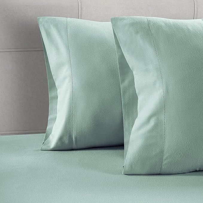 Lane Linen 100% Organic Cotton Pillow Cases Standard Size Set of 2 (20"x26") - Cotton Pillowcases Standard Size - Soft Light Blue Pillow Cases Set of 2 - Standard Pillow Case Pack of 2 - Cool Blue