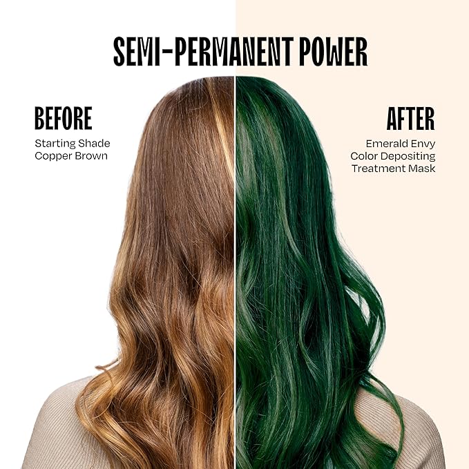 Overtone Color Depositing Semi-Permanent Hair Dye Conditioner - 8 oz For Natural & Color-Treated Hair, Moisturizing Shea Butter & Coconut Oil - Vegan & Cruelty-Free, Emerald Envy