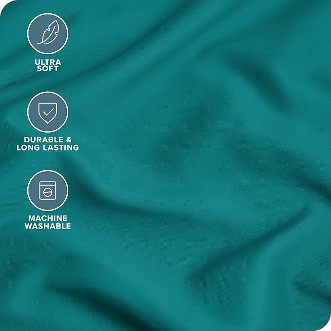 Bare Home Microfiber Bulk Pillow Cases - Standard/Queen Size Set of 4 - Cooling Pillowcases - Double Brushed - Emerald Pillowcases 4 Pack - Easy Care (Standard - 4 Pack, Emerald)