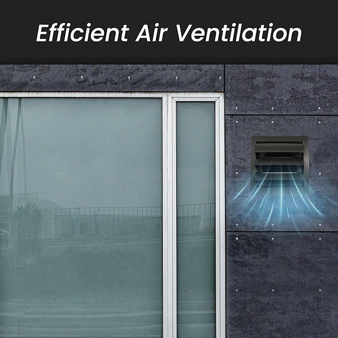 Repa Market 4 Inch Gray Dryer Vent Hood/Duct Cover for Walls or Ducting/ABS Plastic Grille with Flaps & Insect Screen/Exhaust and Dryer Vent Covers for Indoor & Outdoor Use