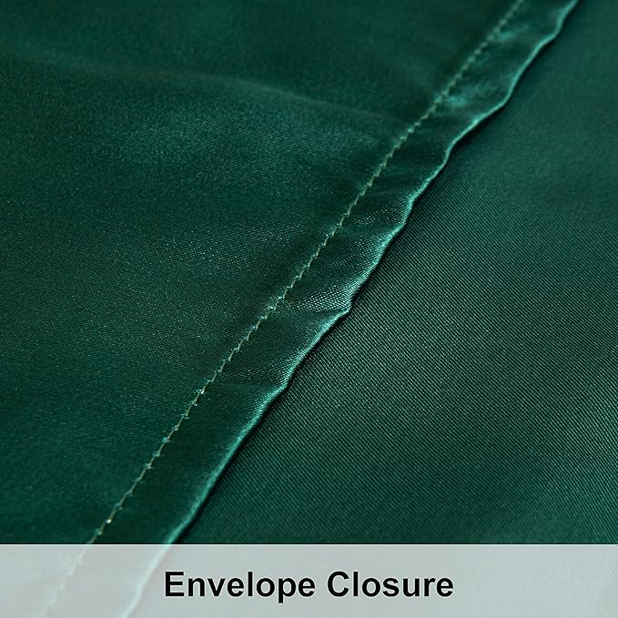 NTBAY 2 Pack Satin Queen Pillowcases for Hair and Skin, Luxurious and Silky Pillow Cases with Envelope Closure, 20x30 Inches, Dark Green
