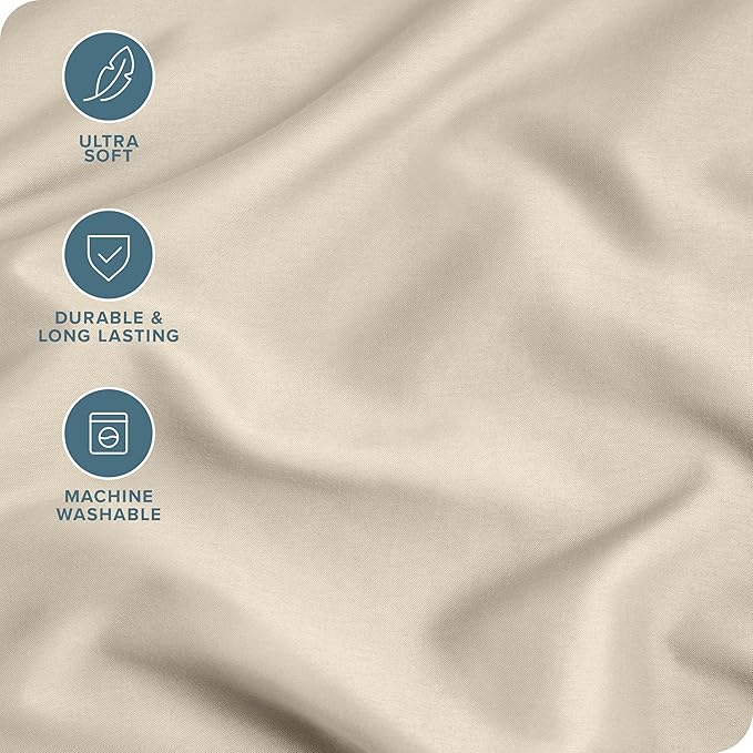 Bare Home Microfiber Pillow Cases - King Size Set of 2 - Cooling Pillowcases - Double Brushed - Sand Pillowcases 2 Pack - Easy Care (King Pillowcase Set of 2, Sand)