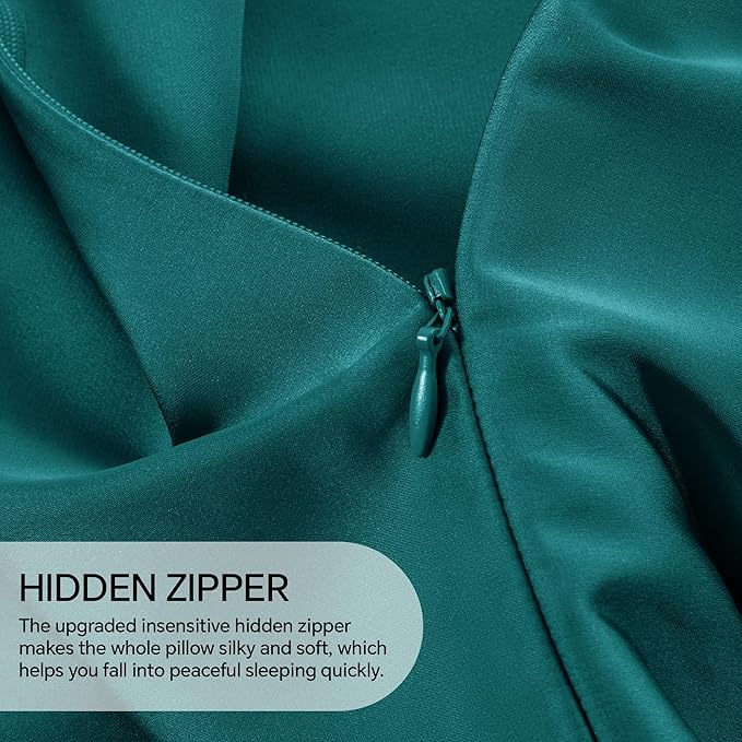 INFIIXSO Mulberry Silk Pillowcase for Hair and Skin, Silk Pillow Cases King Size with Hidden Zipper 20x40 Inches, Super Smooth and Soft Cooling Pillow Cases for Hot Sleepers(Teal, 1 Pack)
